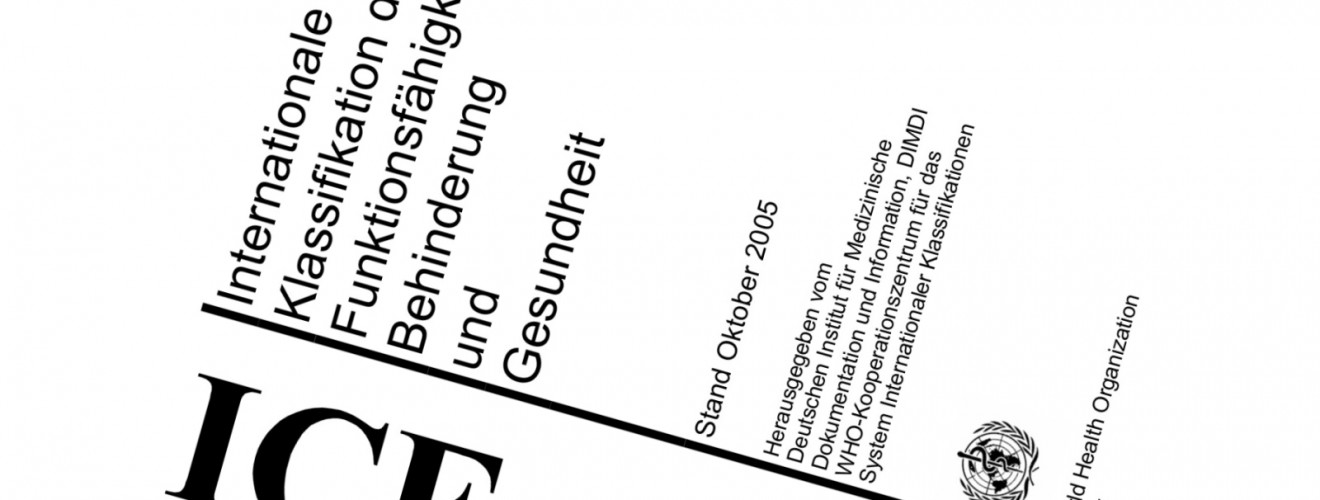 Deckblatt der International Classification of Functioning, Disability and Health (ICF)