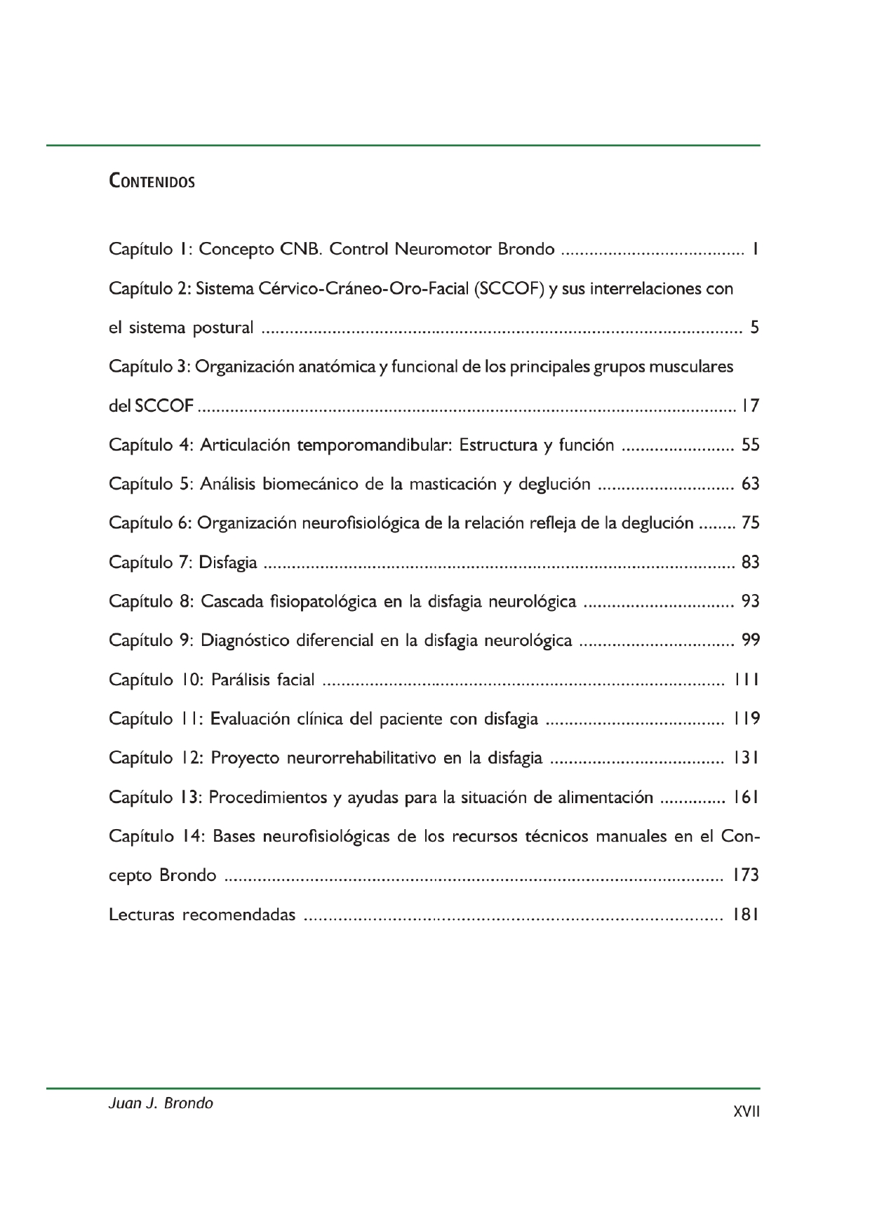 Inhaltsverzeichnis Brondo Buch 2024 DISFUNCIONES DEL SISTEMA CCOFS